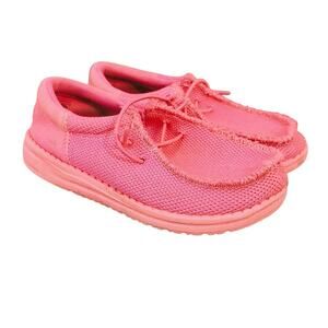 Hey Dude Bright Pink Wendy Slip on Sneakers Girls TD13